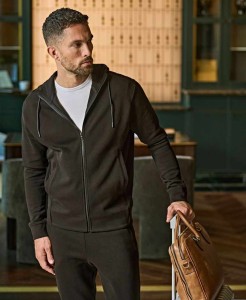 Bluza męska Tee Jays Ribbed Interlock Hooded Full Zip