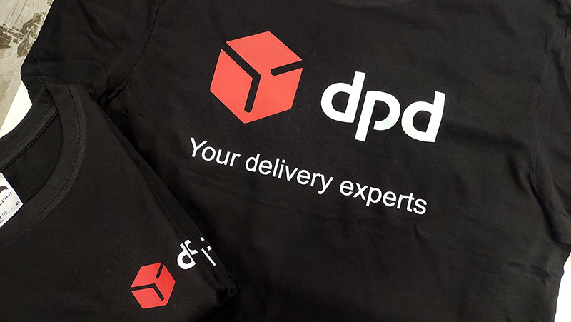 Koszulki z logo DPD - realizacja nadruku